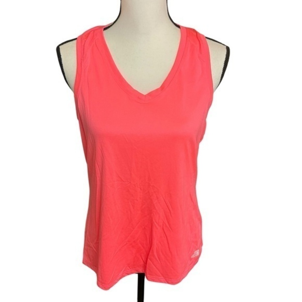 The‎ North Face Tank Top Neon Coral V Neck Racerback Vaper Wick Top Size Large